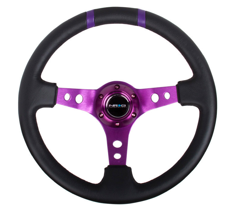 NRG RST-016R-PP: Limited Edition 350mm Sport Steering Wheel Purple w/ purple double center markings