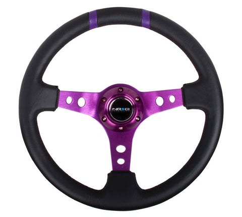 NRG RST-016R-PP: Limited Edition 350mm Sport Steering Wheel Purple w/ purple double center markings