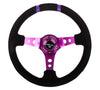 NRG RST-016S-PP: Limited Edition 350mm Sport Suede Steering Wheel Purple w/ purple double center markings