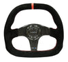 NRG ST-019CF: 320mm Flat Bottom Carbon Fiber Steering Wheel with Red Stitching - Drive NRG