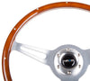 NRG ST-065: 365mm Classic Wood Grain Wheel- 3 spoke center in polished aluminum, wood with metal accents - Drive NRG