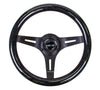 NRG ST-310BSB-BK: 310mm "Galaxy Wheel" Black Sparkled Wood Grain Wheel Black Spokes - Drive NRG