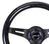 NRG ST-310BSB-BK: 310mm "Galaxy Wheel" Black Sparkled Wood Grain Wheel Black Spokes - Drive NRG