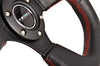 NRG RST-009R-RS: 320mm Race Style Leather Steering Wheel Red Stitching - Drive NRG